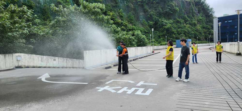 ▲ 여수시도시관리공단-여수소방서 합동 소방훈련