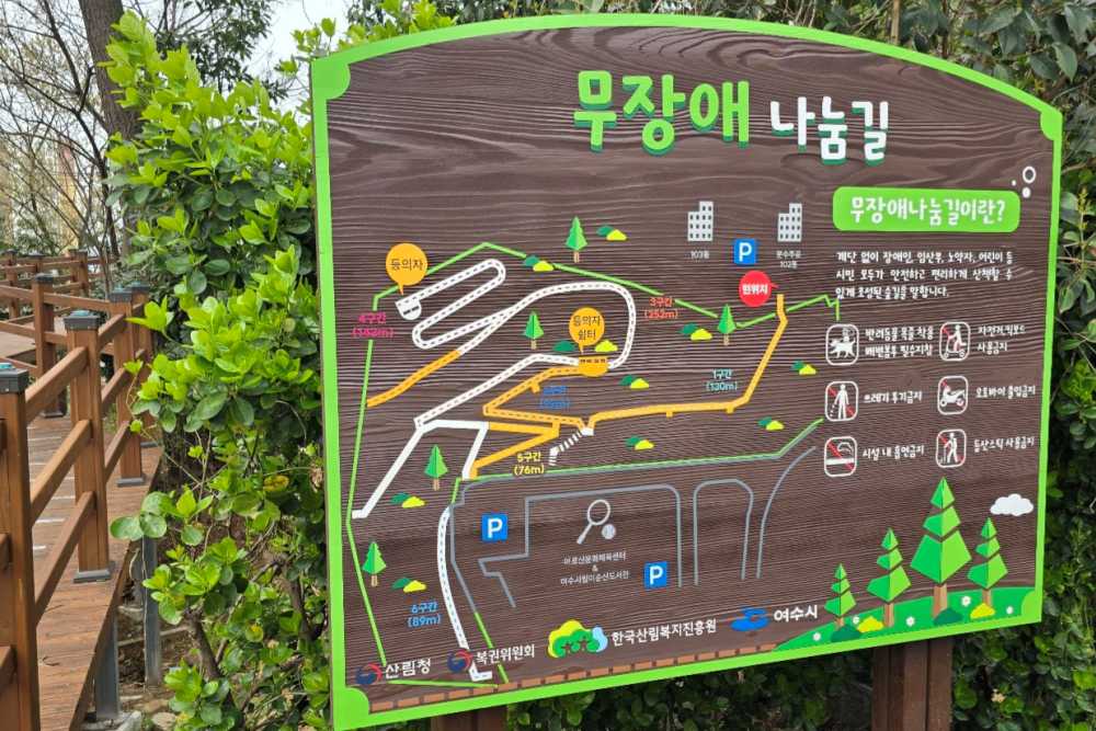 ▲ 무장애나눔길 표지판