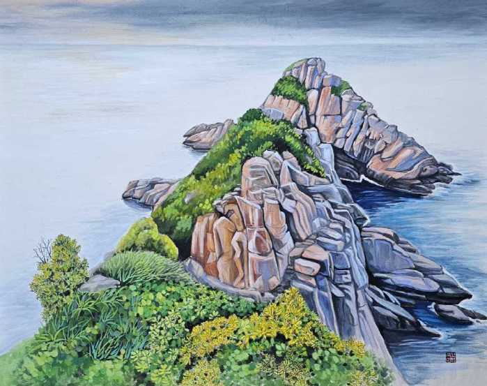 ▲김명숙, 거문도 수월산 자락 (72.7×90.9cm 장지에 먹, 분채)