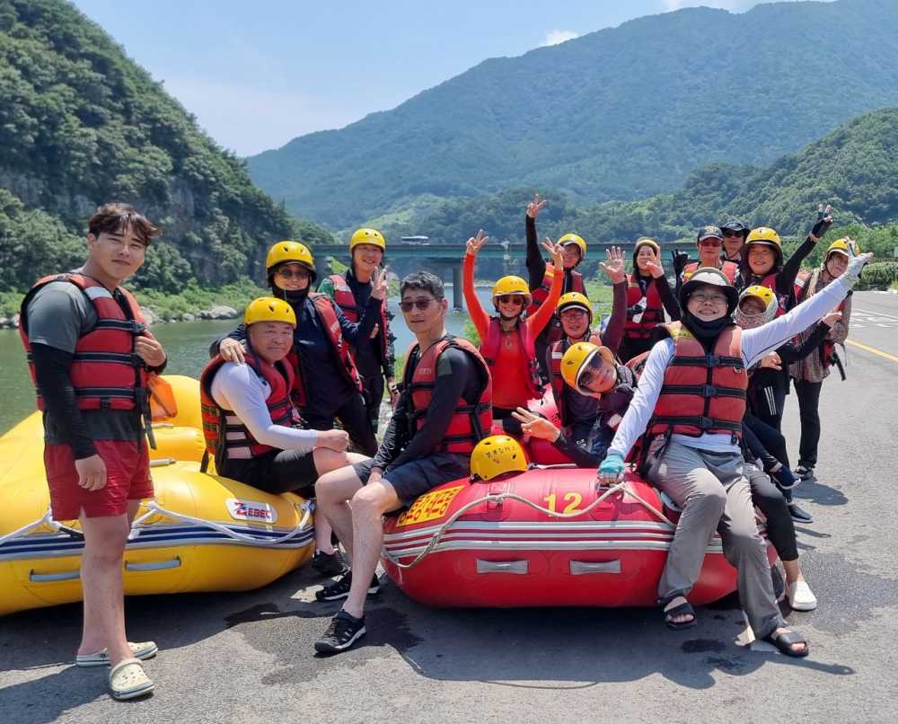 ▲ 동창들과 떠난 경호강 래프팅