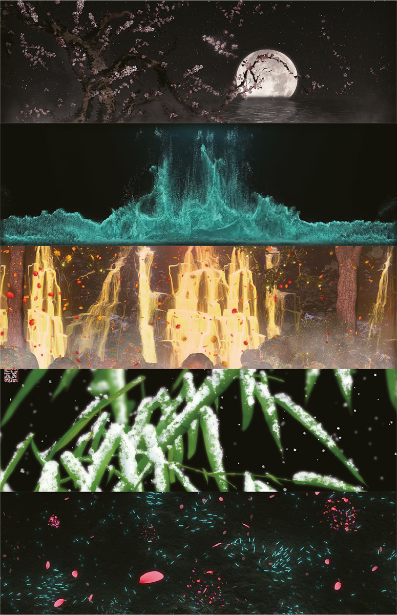 ▲ 이이남 작가의 5가지 미디어 파사드 작품 ⓒ여수시