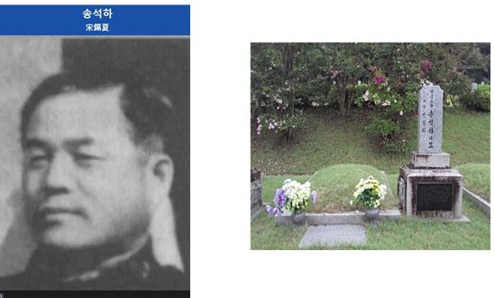 ▲간도특설대 출신 송석화 대전 현충원 묘 ⓒ양영제 작가 제공*만주군 소위로 임관 후 항일무장세력을 진압하는 간도특설대 창설에 영향을 많이 끼친 친일파로 친일인명사전에 등재되었다. 1948년 육군 제 2 연대 부연대장으로 여순사건 당시 여수지구 계엄사령관을 맡으면서 여수에서 발생한 민간인 희생 사건의 지휘 책임을 갖게 되었다. 특히 여수 시내 방화 주범으로 알려져 있다.