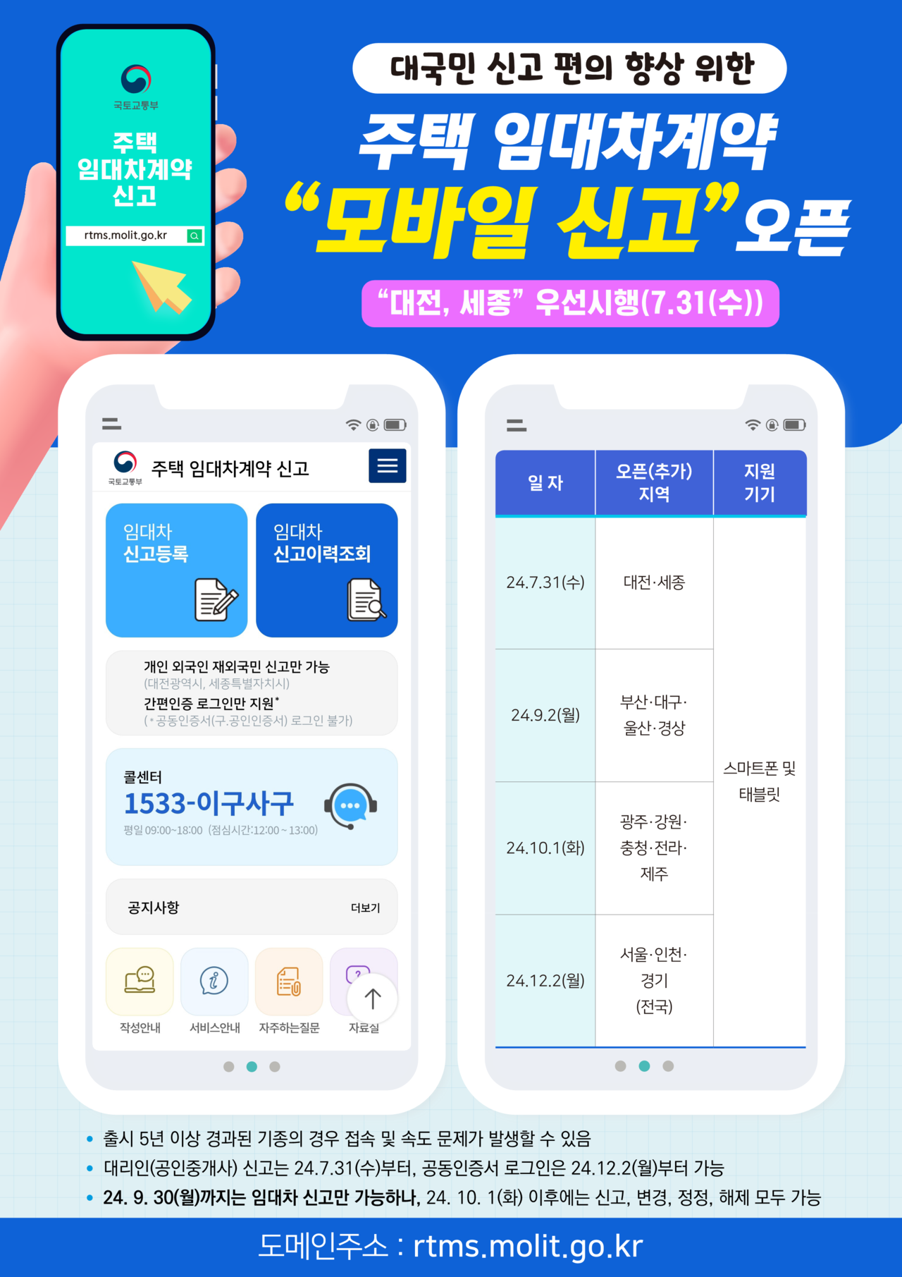 ▲10월 1일부터 스마트폰, 태블릿PC 등 모바일을 이용한 주택 임대차 계약 신고가 가능하다. ⓒ여수시