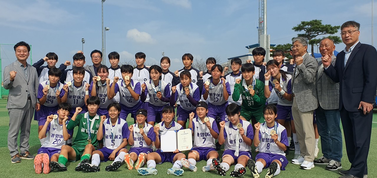 ▲광양여고 축구부ⓒ전라남도교육청