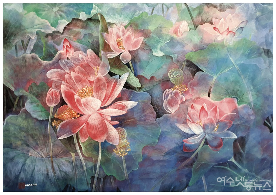 ▲소연 이춘이 작가의 전시작품 ‘행복한 날’이다. ⓒ이춘이