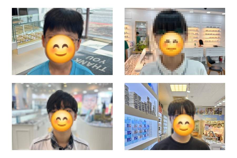 ▲성장기 아동·청소년들이 '동그라미속 Eye행복 지원사업' 을 통해 새 안경을 착용한 모습 ⓒ쌍봉복지관