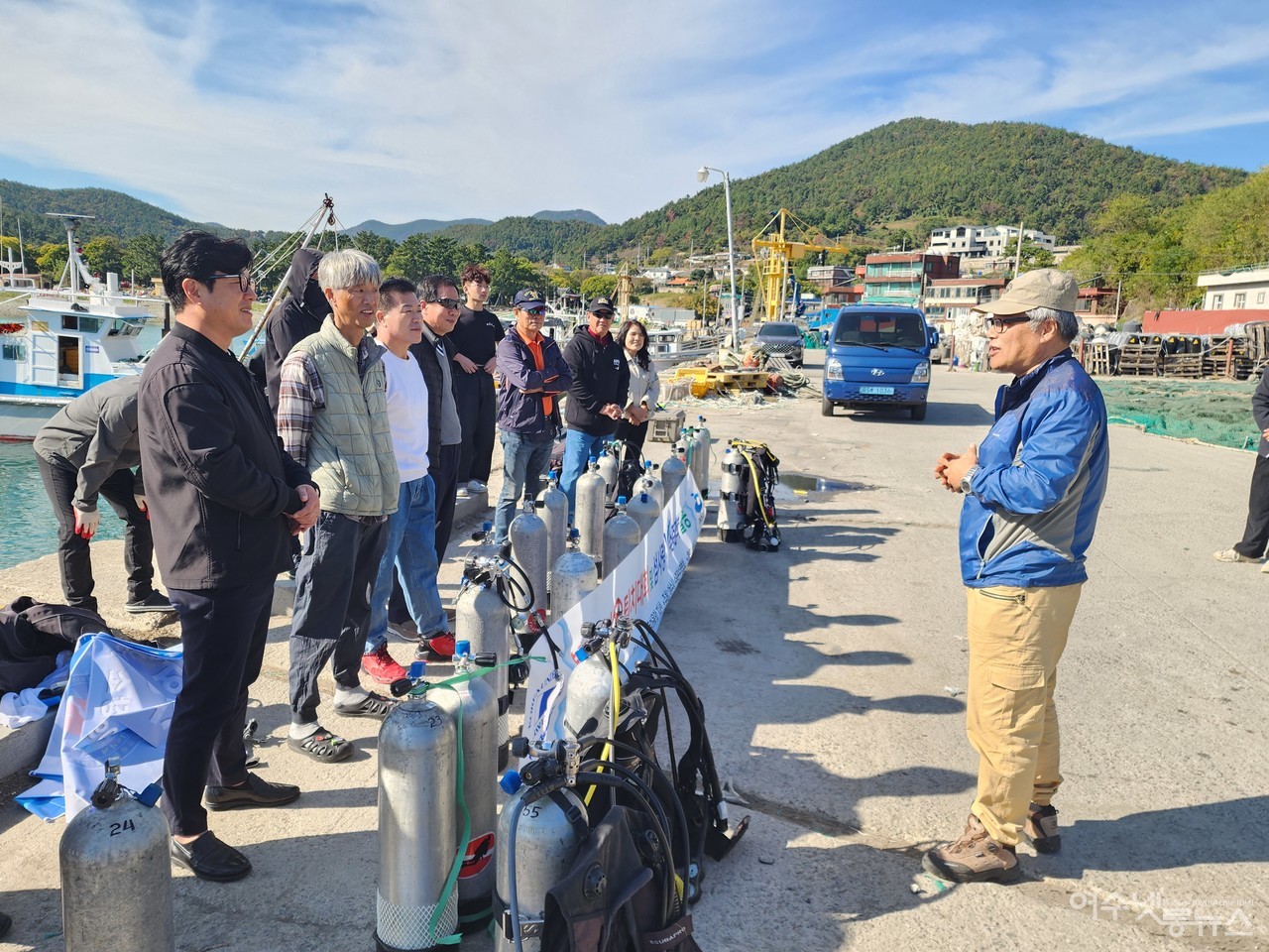 ▲ 여수시 수중핀수영협회 박재성 회장이 인사말을 하고 있다 ⓒ심명남