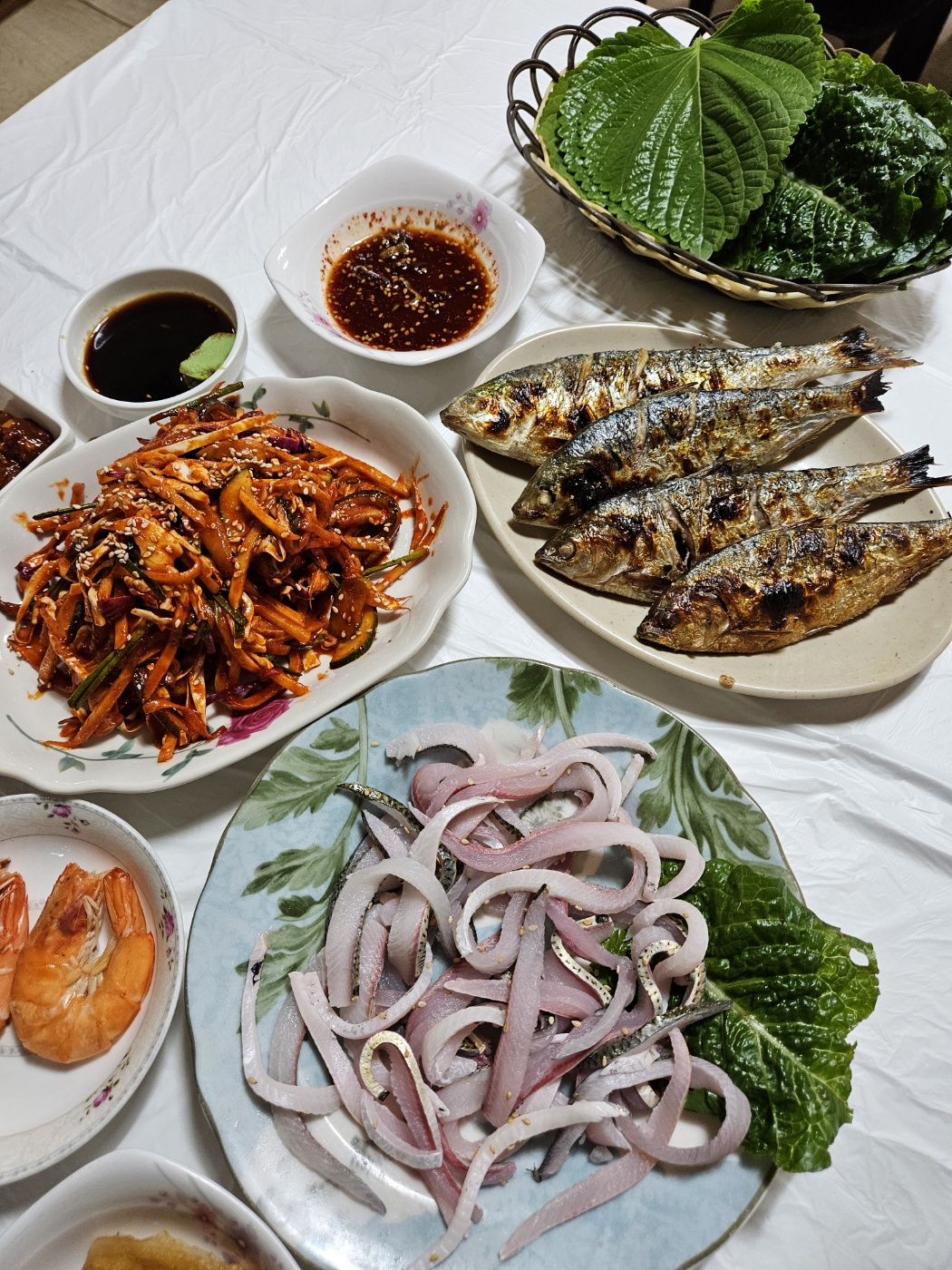 ▲전어 코스요리(회, 무침, 구이) ⓒ박귀단