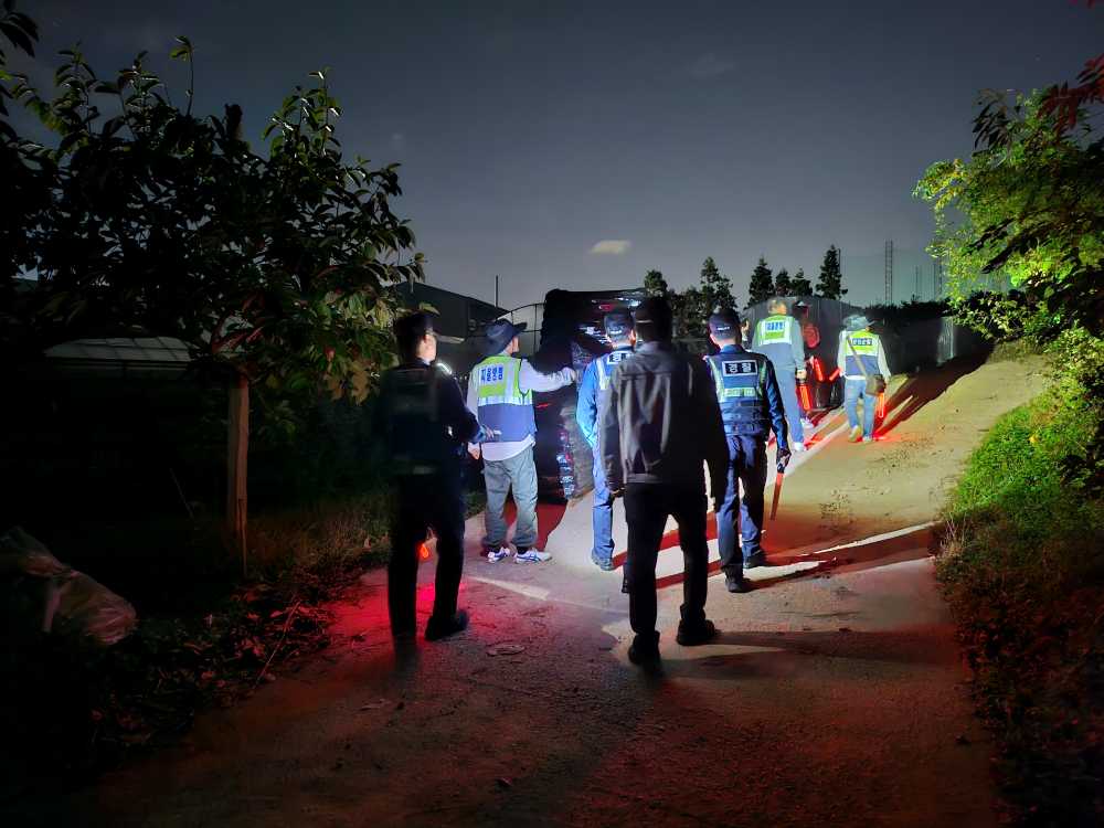 ▲수확철 절도예방 모습 ⓒ소라파출소