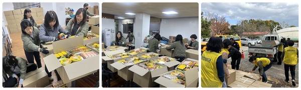 ▲ '간편식으로 챙기는 행복꾸러미’ 물품포장  ⓒ쌍봉종합사회복지관