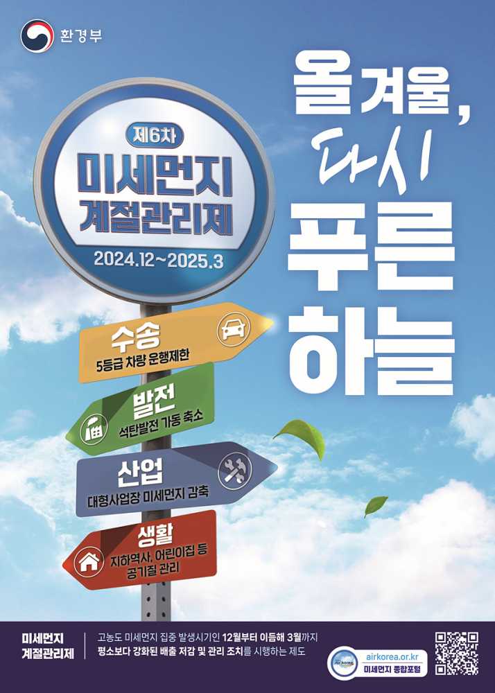 ▲ 여수시가 고농도 미세먼지 발생에 대응하기 위해 ‘제6차 미세먼지 계절관리제 세부시행계획’을 수립해 내년 3월까지 추진한다.ⓒ여수시