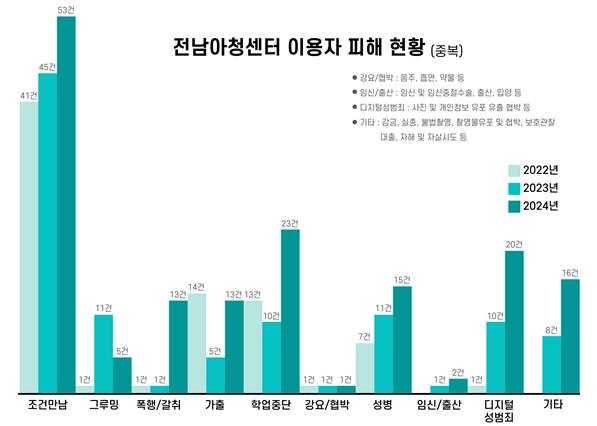 ▲이용자 피해 현황 ⓒ전남아동·청소년지원센터