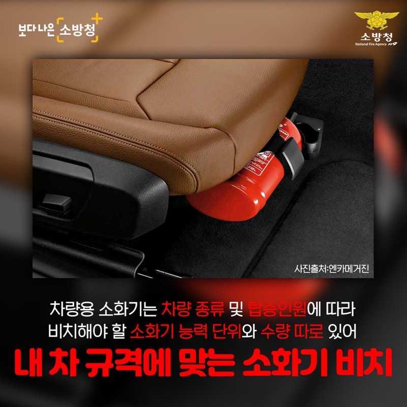 ▲ 차량용 소화기 ⓒ여수소방서