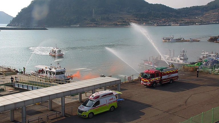 ▲여수해경 나로도파출소에서 민관합동 훈련을 진행하는 모습 ⓒ여수해양경찰서