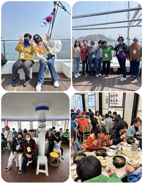 ▲요트체험과 점심식사 모습 ⓒ문수종합사회복지관