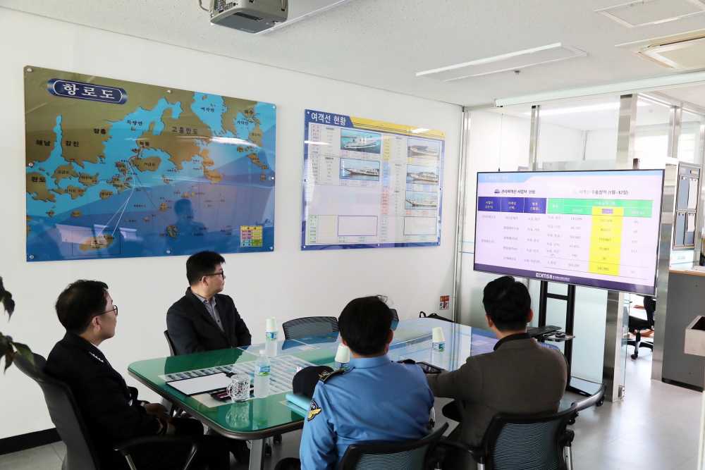 ▲김기용 여수해경서장 녹동파출소 현장점검 ⓒ여수해양경찰서