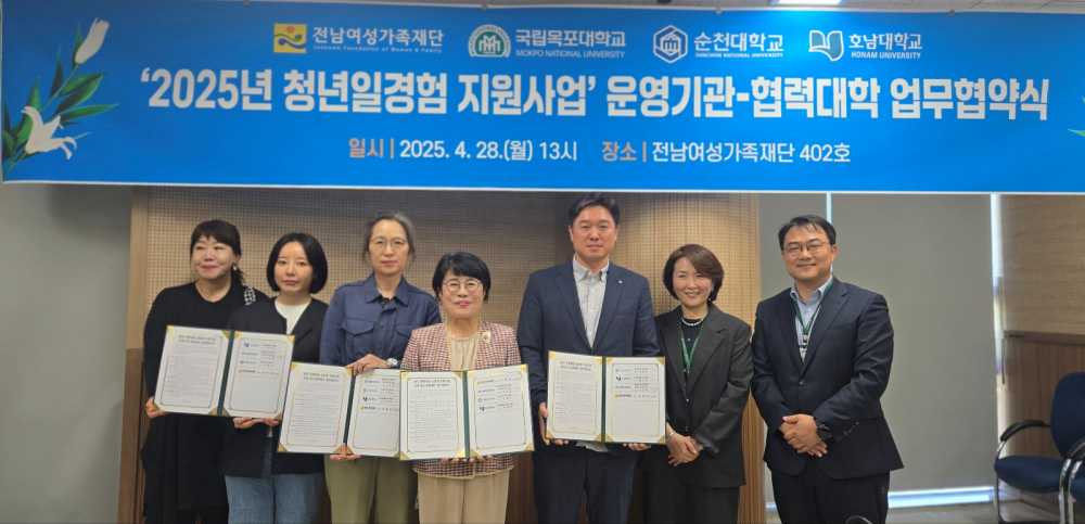 ▲‘2025년 청년 일경험 지원사업’의 성공적인 추진과 활성화를 위한 업무협약을 체결하였다. ⓒ전남여성가족재단