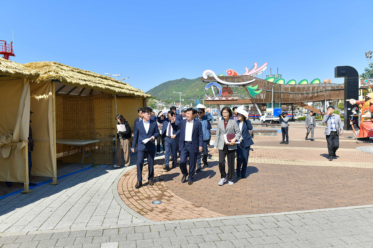 ▲정기명 여수시장, 제59회 여수거북선축제 현장 사전 점검 ⓒ여수시