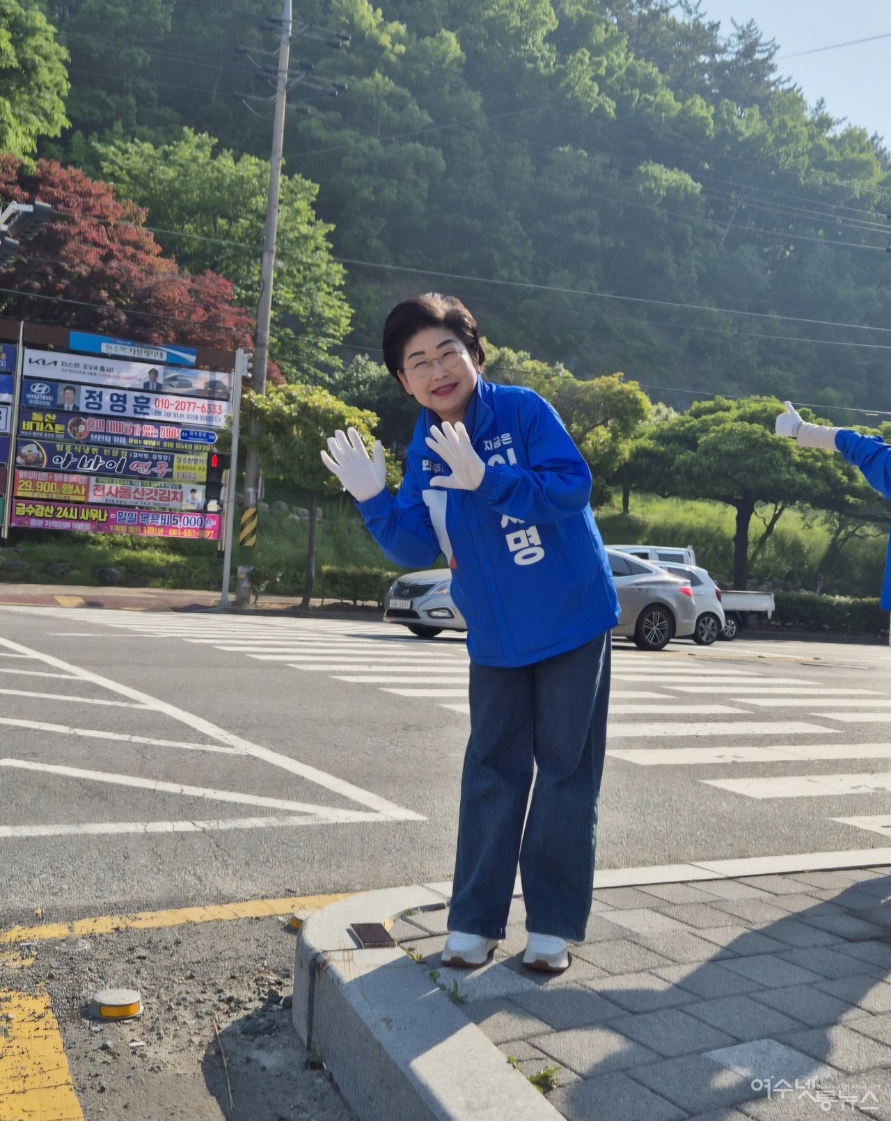 ▲ 이재명 후보 선거운동하는 여수시의회 백인숙 의장 ⓒ심명남