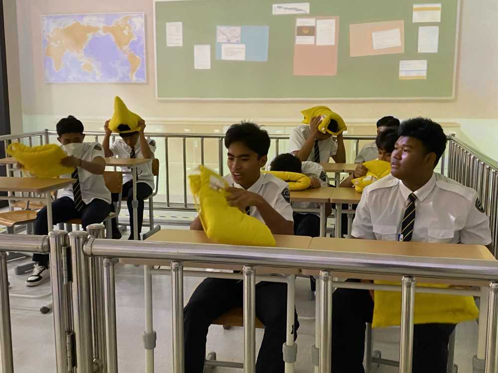 ▲21일 전라남도교육청안전체험학습장에서 ‘외국인 학생 대상 현장안전체험학습’ 이 진행되고 있다.  ⓒ전라남도교육청