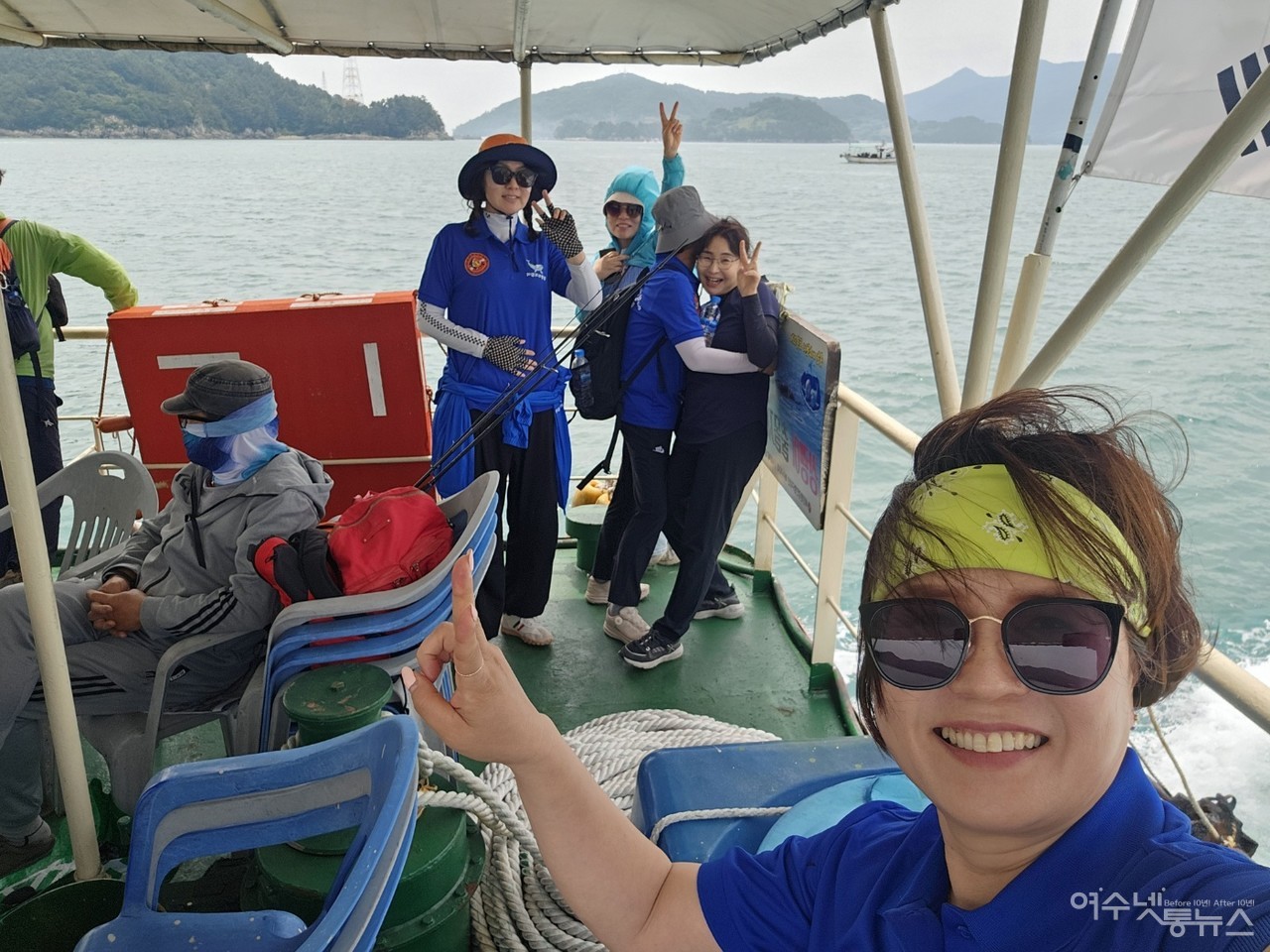 ▲ 여수꽃사모 정정임 회원이 해양정화후 한컷 ⓒ최은서