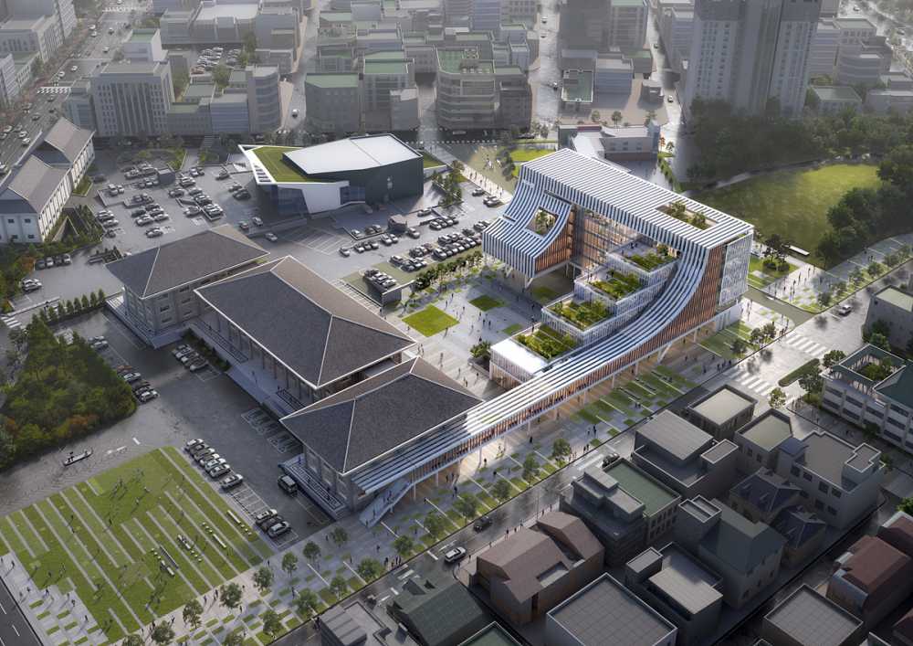 ▲여수시 ‘본청사 별관 증축 건립사업’ 설계공모 당선작 조감도 ⓒ여수시