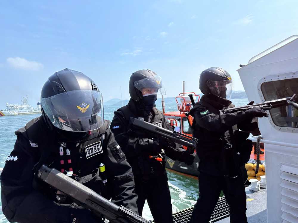 ▲여수·광양항 항만방호 및 대테러 합동 훈련 ⓒ여수해양경찰서