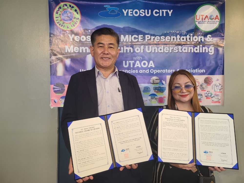 ▲ICRTH 2025에서 필리핀 여행업체를 대상으로 마이스(MICE) 설명회를 개최하고 현지 80여 개 여행업체를 회원사로 둔 UTAOA 협회와 마이스(MICE) 공동마케팅 협약을 체결했다. ⓒ여수시