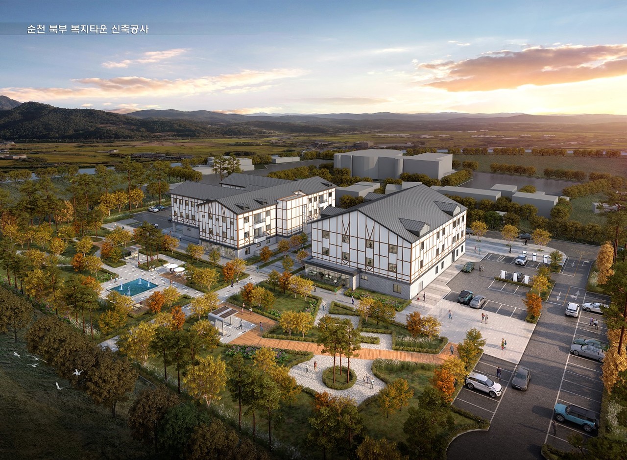 ▲순천시 북부복지타운 조감도(좌측동 공립노인쉼터, 우측동 북부복지관) ⓒ순천시