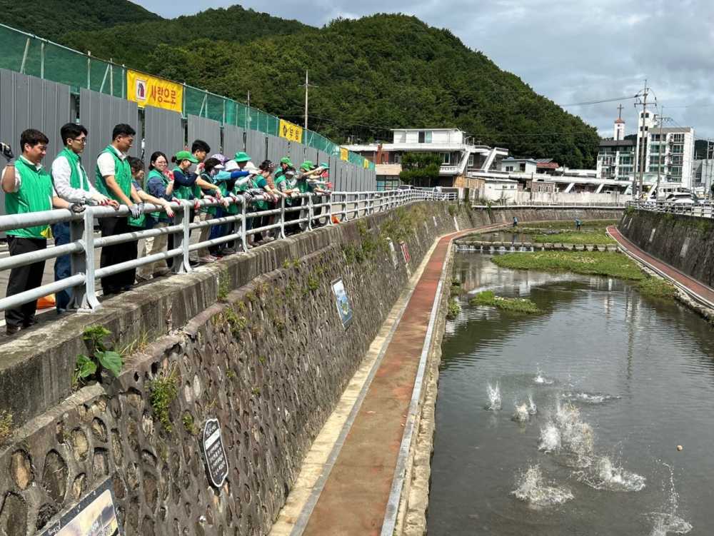 ▲ ‘EM 흙공 던지기 및 환경정화 활동’ 모습  ⓒ여수시새마을회
