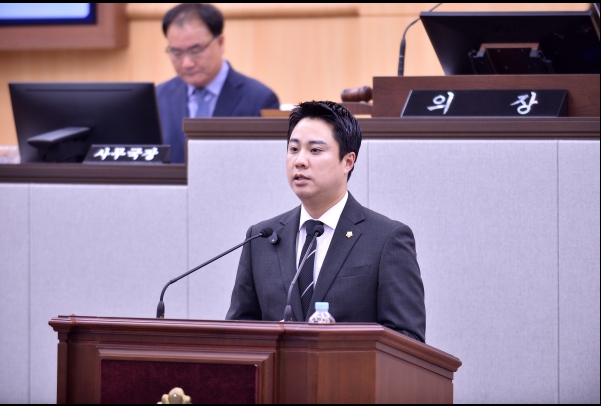 ▲ 이석주 자유발언 모습 ⓒ여수시의회
