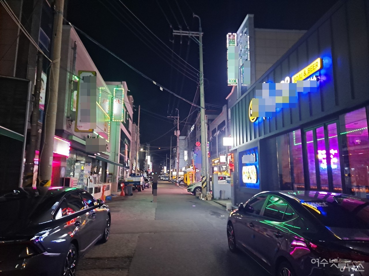 ▲ 여수 학동 한산한 밤거리 ⓒ조찬현