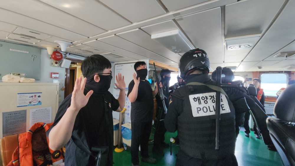 ▲2025년 을지연습 연계 항만방호 및 대테러 훈련 실시 ⓒ여수해양경찰서