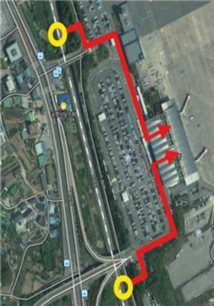 ▲ 여수공항 간이역(안) 및 설치 가능 2개소(안) ⓒ여수상공회의소