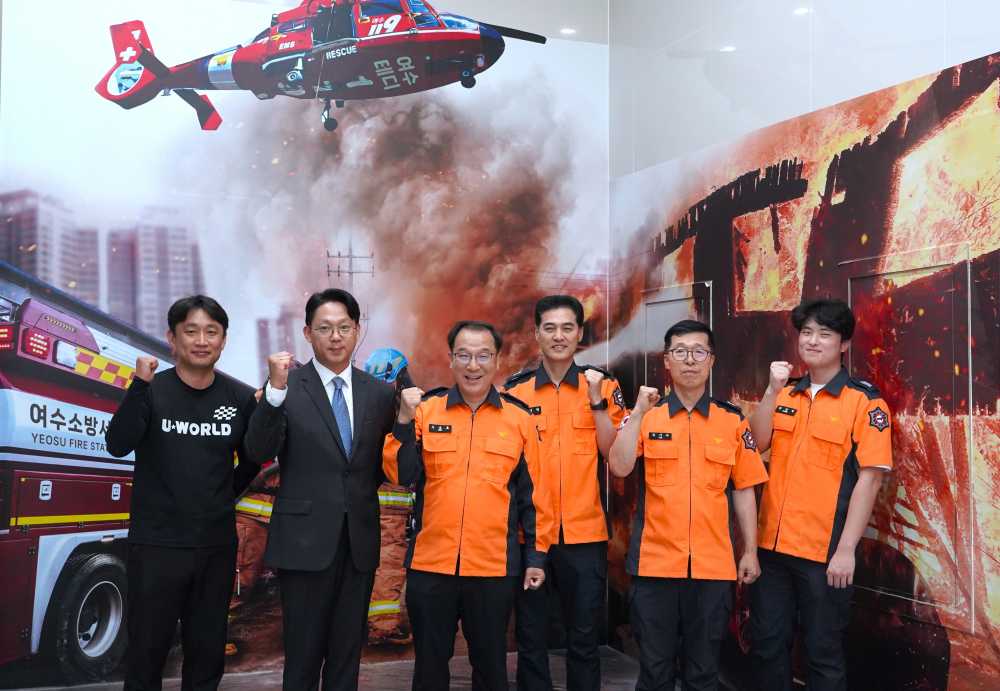 ▲‘유월드’를 방문해 화재안전컨설팅을 실시했다. ⓒ여수소방서