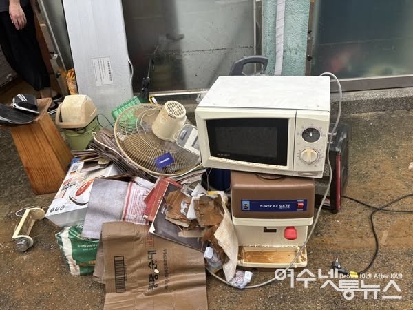 ▲ 빗물에 침수된 가재도구들이다.  ⓒ최무경 도의원