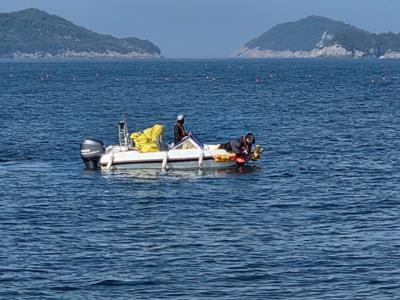 ▲철거된 부표를 운반하고 있다. ⓒ여수시
