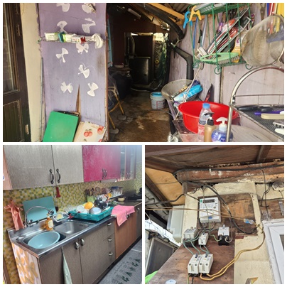 ▲화장실, 부엌, 전기설비 등 공사 전  모습 ⓒ쌍봉복지관