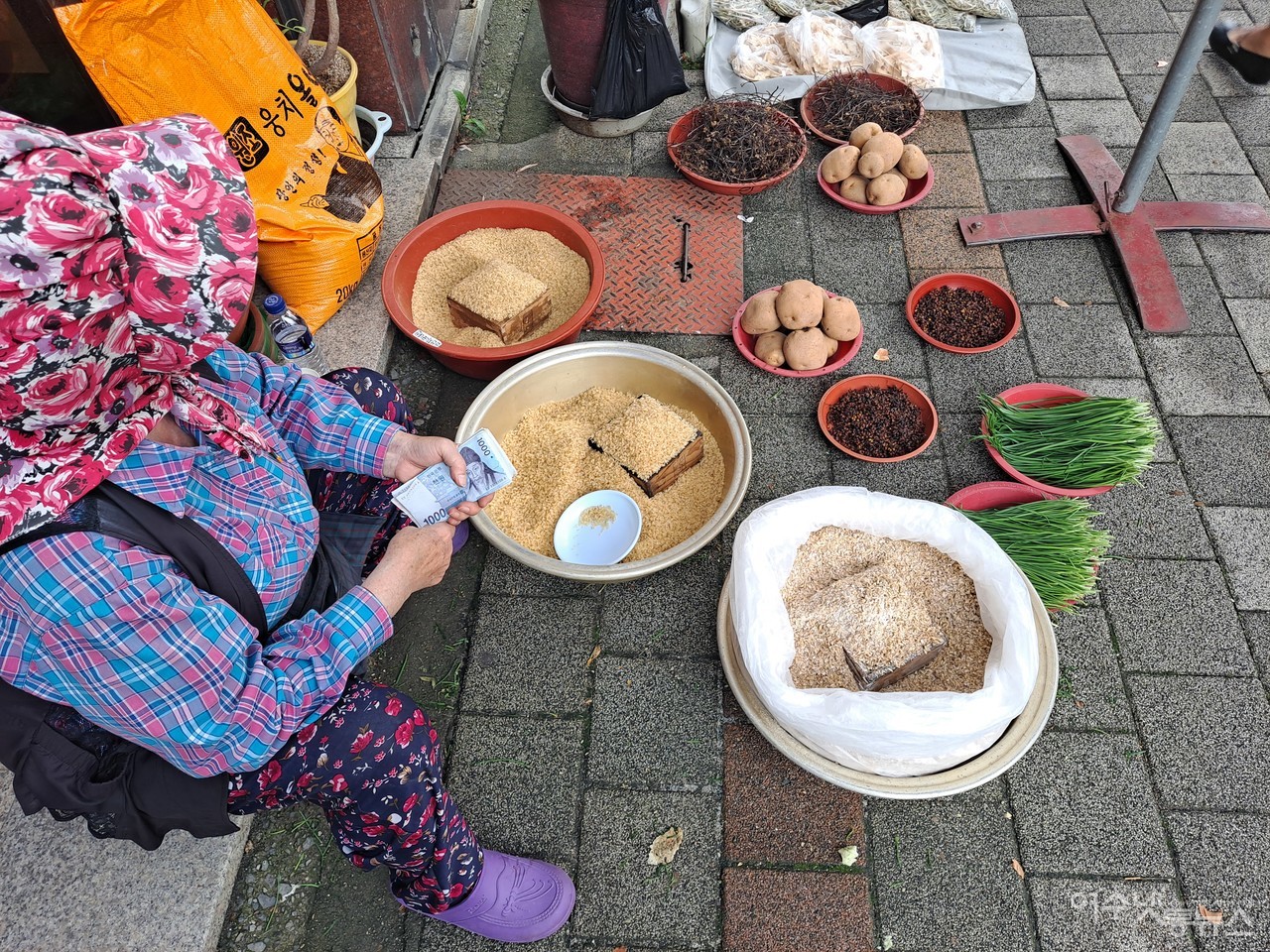 ▲ 보성에서 쌀을 가져왔다는 쌀 장수는 햅쌀을 팔고 있었다. ⓒ조찬현
