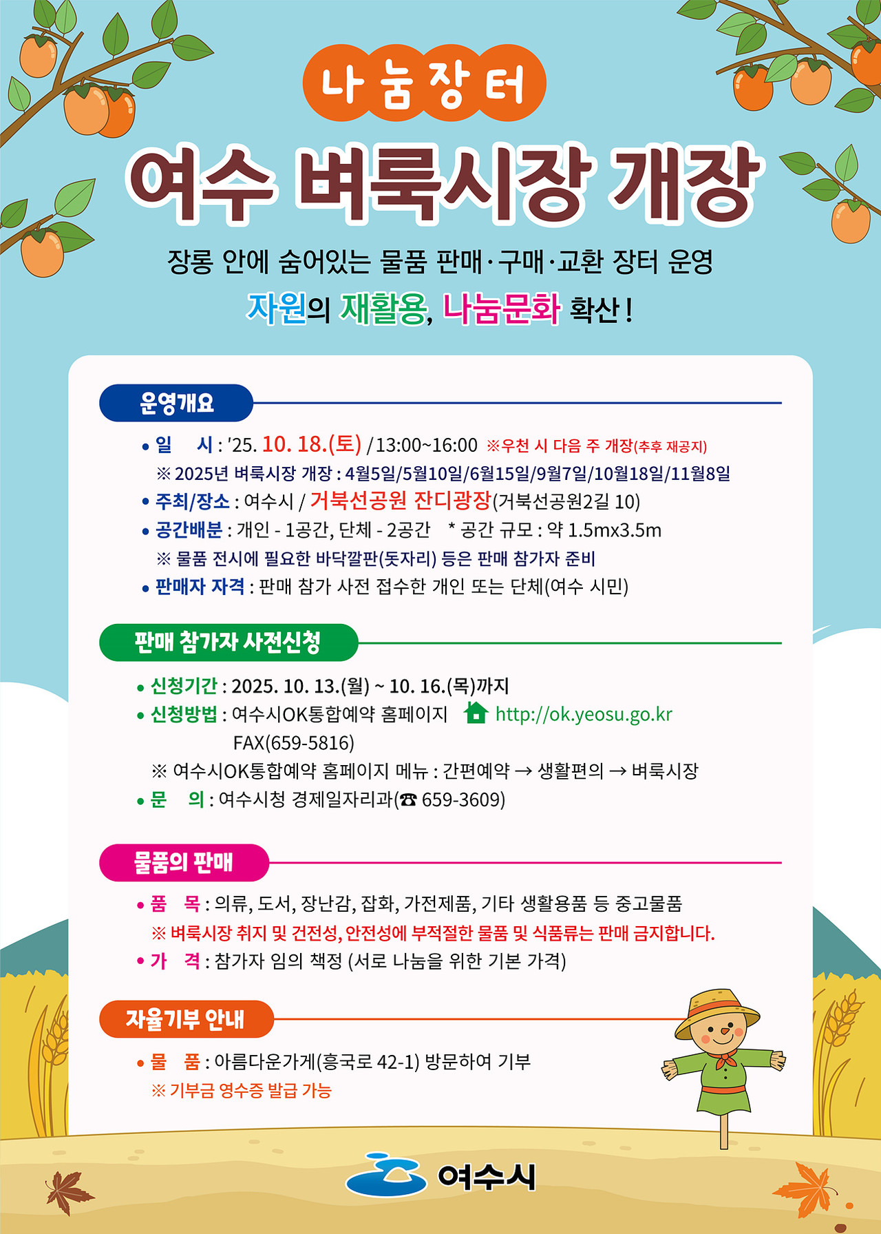 ▲‘제5회 여수벼룩시장’ 포스터 ⓒ여수시