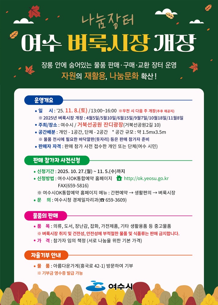 ▲‘제6회 여수벼룩시장’ 포스터 ⓒ여수시