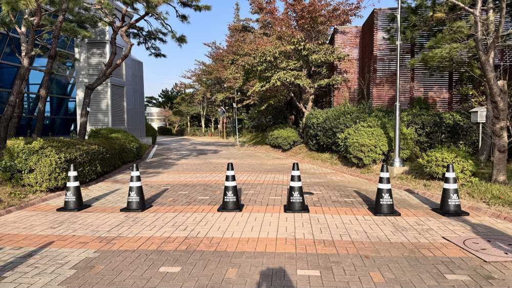 ▲폐로프를 재활용해 ‘친환경 안전콘’을 제작했다 ⓒ여수광양항만공사