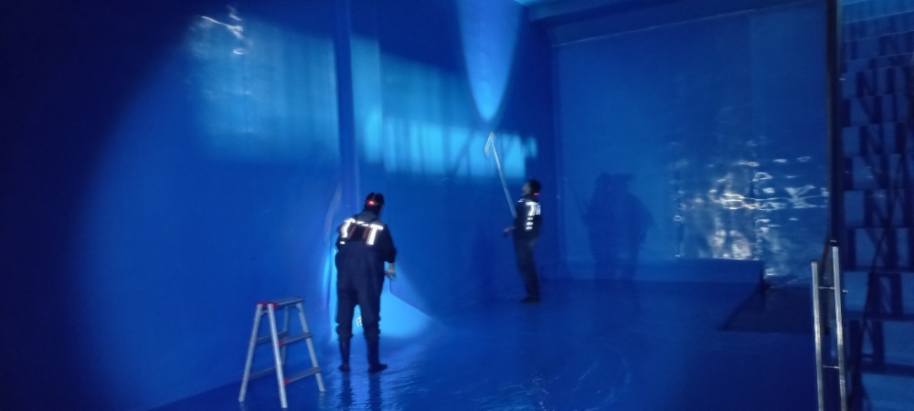 ▲ 웅천 배수지 물탱크 청소 모습 ⓒ여수시