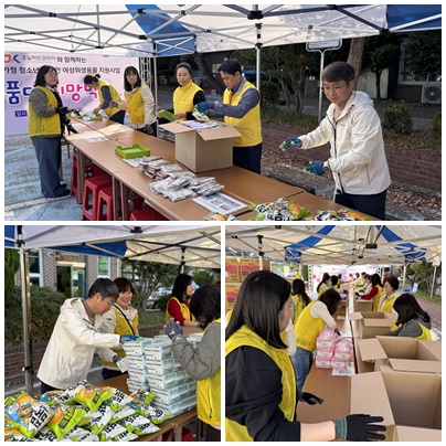 ▲여성위생용품 박스포장 사진 ⓒ쌍봉종합사회복지관