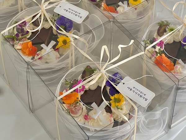 ▲ 아동식사지원 특식으로 월 1회 제공되는 품목 중  케이크이다. ⓒ정원영