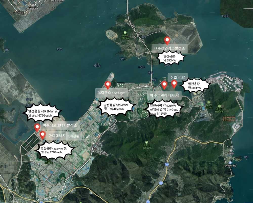 ▲ 여수지역LNG발전추진현황그림 ⓒ여수환경운동연합