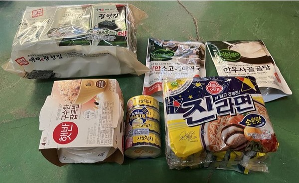 ▲그냥드림사업 - 1회차 제공 물품 ⓒ쌍봉종합사회복지관