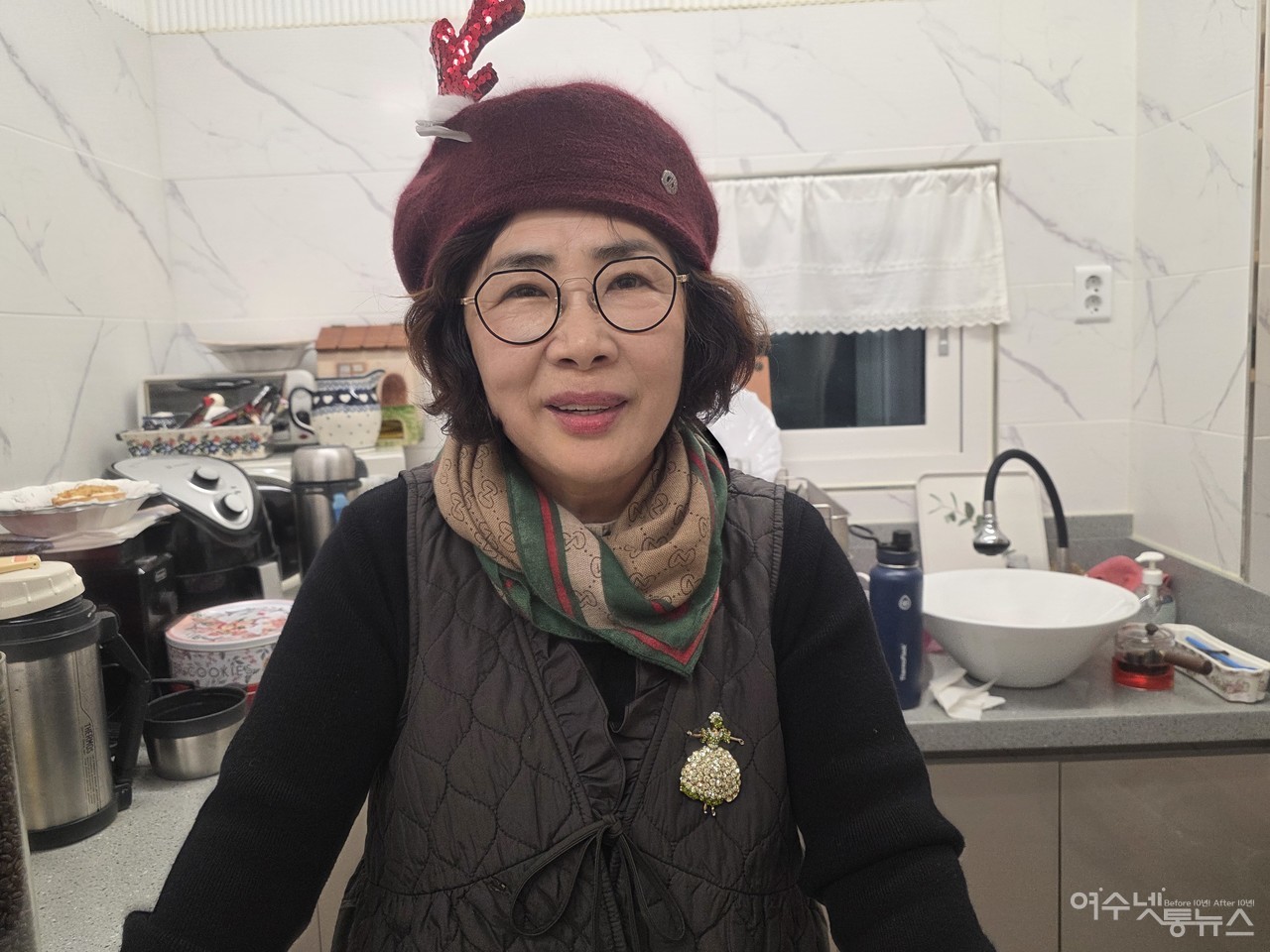 ▲ 양은주 작가의 개인전을 제안한 하프문 강용자 회장 모습 ⓒ심명남