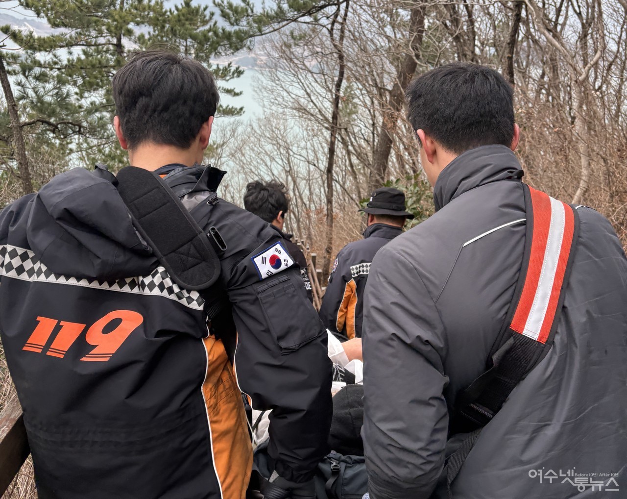 ▲ 뇌혈관질환 의심 등산객 신속 구조 ⓒ여수소방서