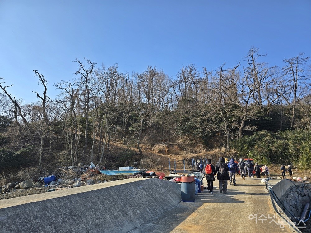 ▲ 여수 금죽도, 재선충병에 전멸한 소나무가 가장 먼저 반긴다. ⓒ조찬현